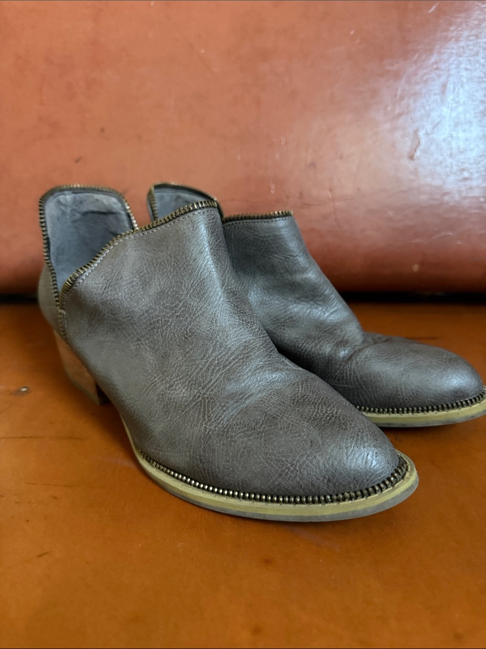 Forever 21 Brown Leather-Look Mule Clogs